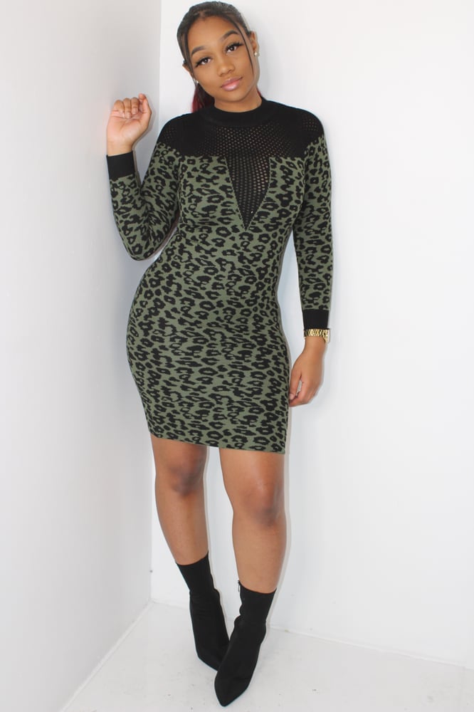 Image of Cheetah Knit Dress