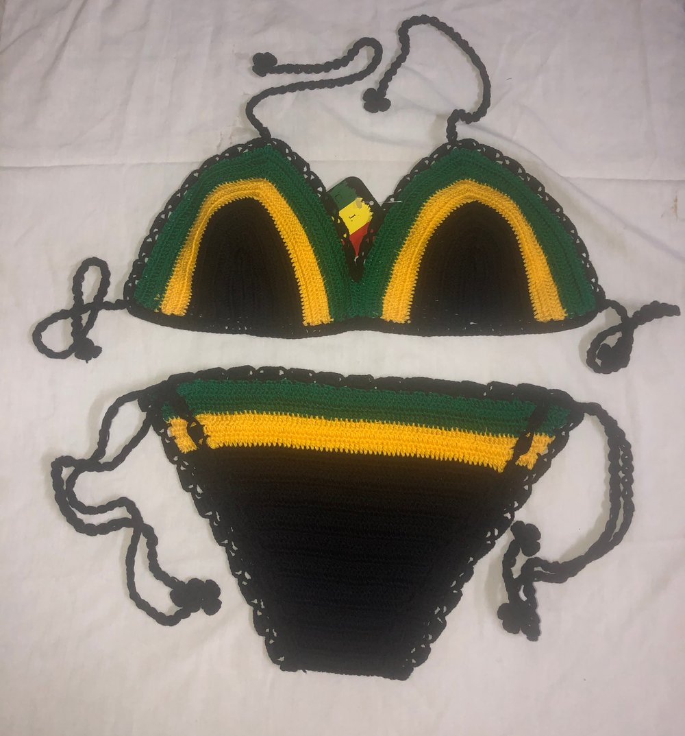 Jamaica Flag Knitted Bikini 