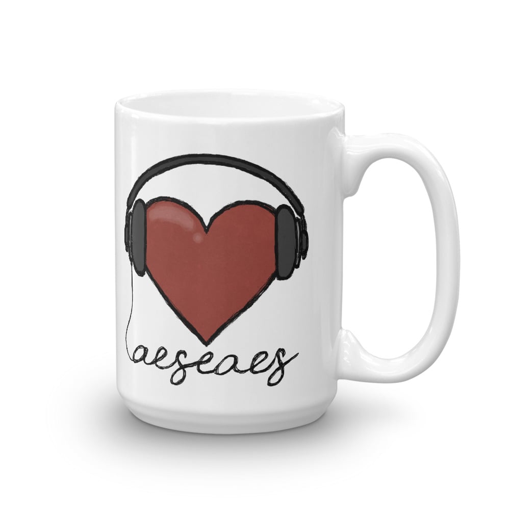 Download Heart With Headphones Mug Large 15 Oz Aeseaes