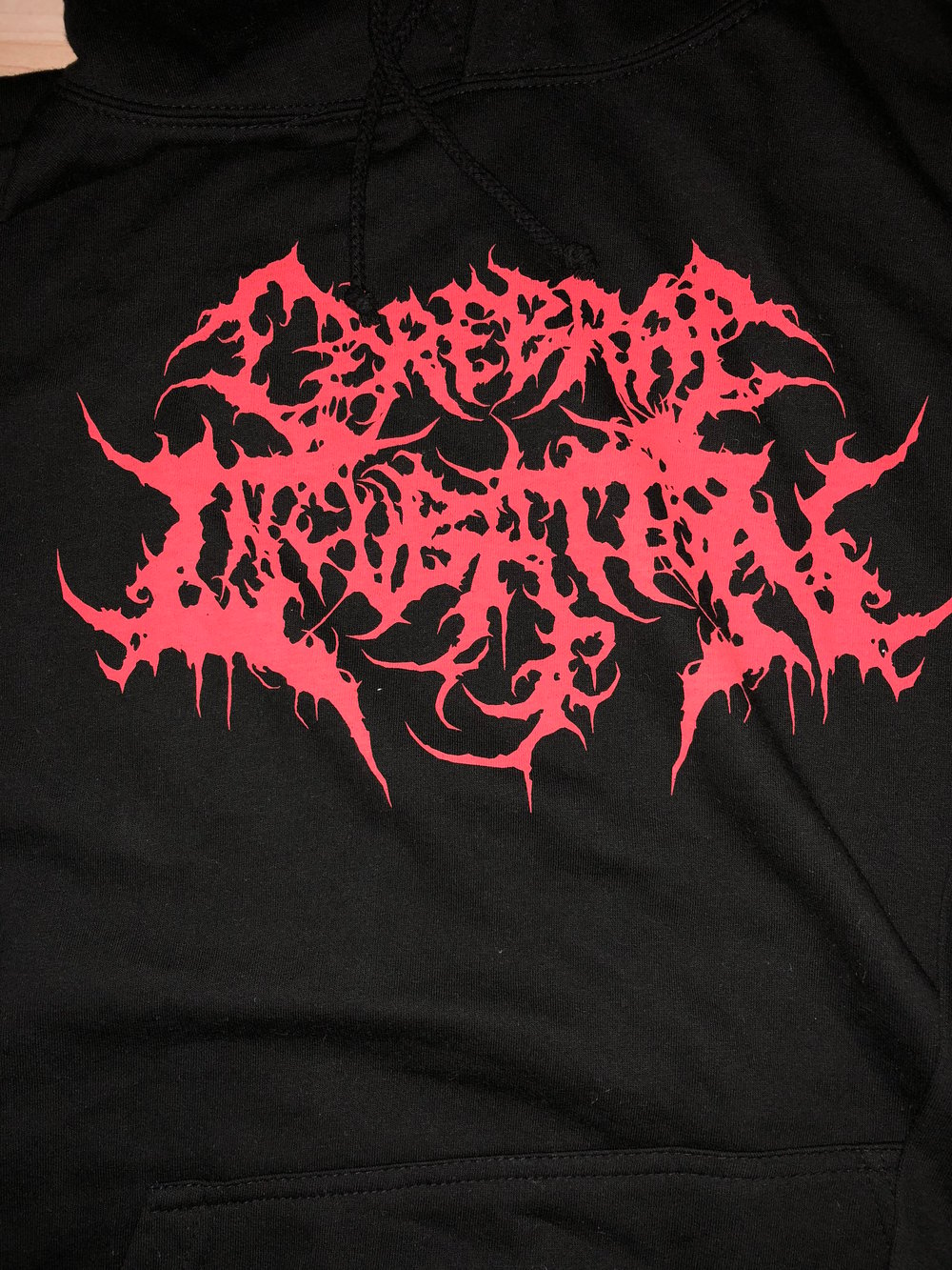 CEREBRAL INCUBATION  Red Logo Hoodie