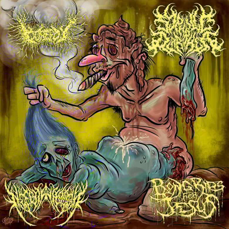 Image of Gorepot/Necrofuckphilia/Bong Rips For Jesus/Syphilic Diarrhea ‎– Girls, Guts, Ganja (Split)