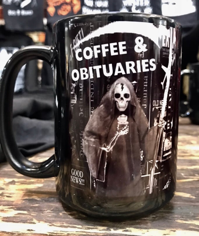 Image of Coffee and Obituaries Mug