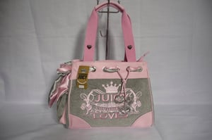 Image of Juicy Couture Grey/Pink HeartCharm Daydreamer Tote Handbag