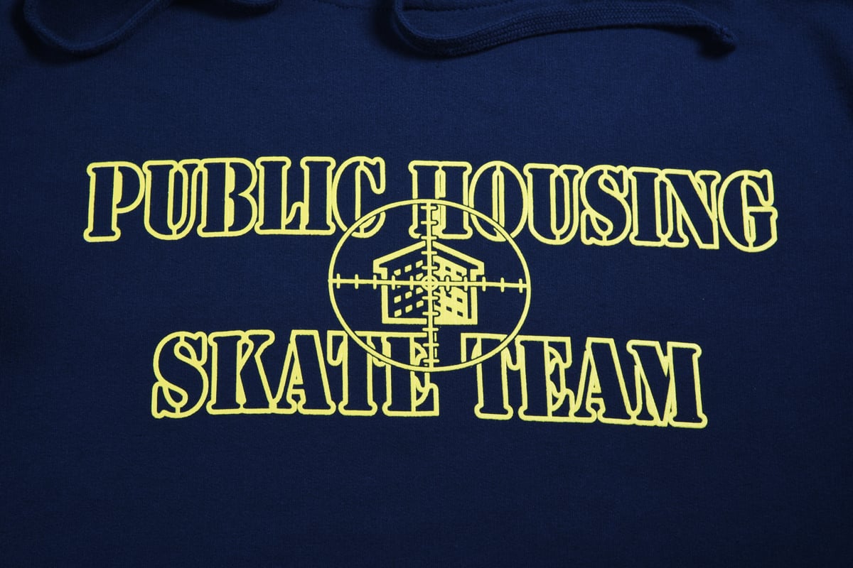 Image of PHST LOGO HOODIE (NAVY BLUE AND YELLOW )