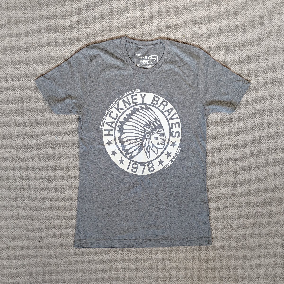 Image of Hackney Braves Vintage Slim-fit Tee (Grey)