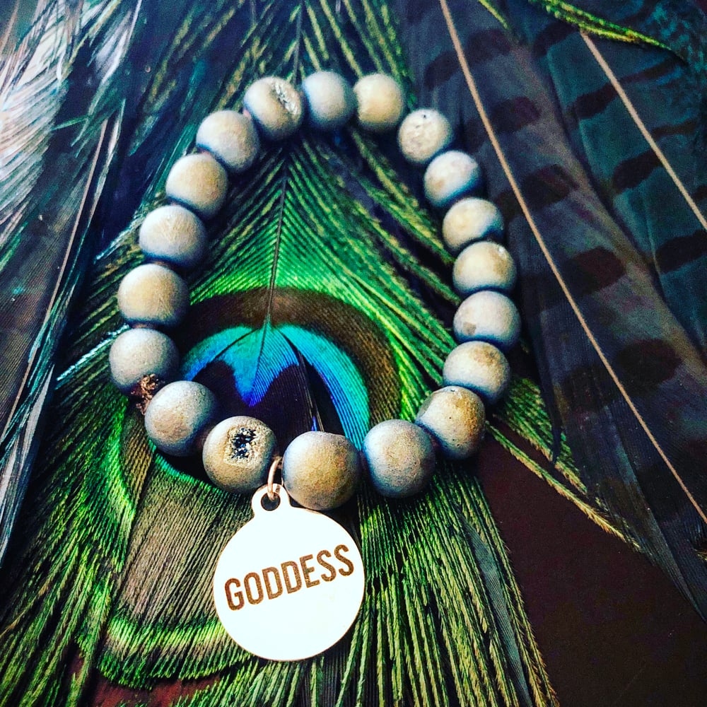 Image of Goddess Titanium Agate Geode Bracelet