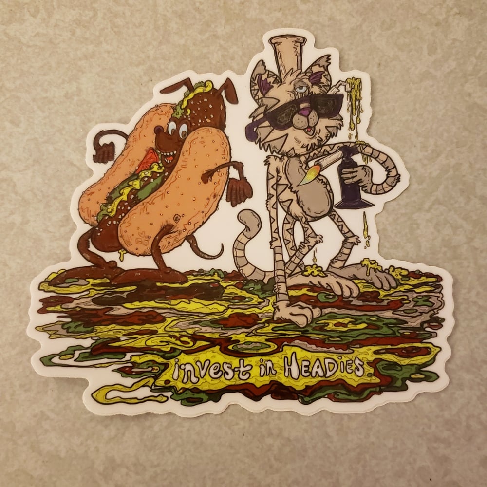 Image of Cool Cat & Hot Dog Sticker