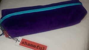 Image of NEW RANGE - Luscious purple velvet purse with turquoise zip