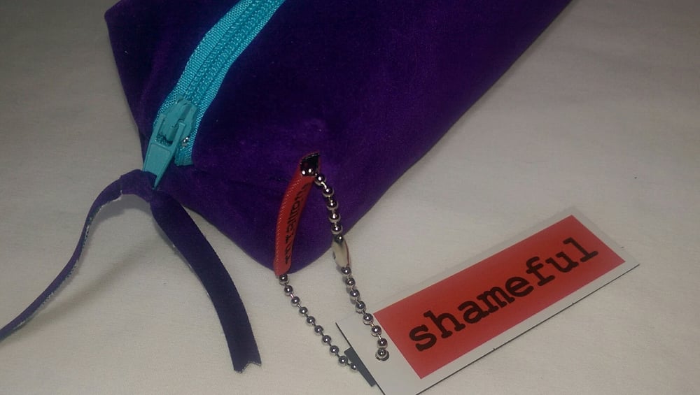 Image of NEW RANGE - Luscious purple velvet purse with turquoise zip