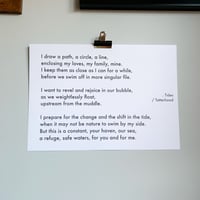 Tides - A3 heavyweight poem print on premium 300gsm white recycled board