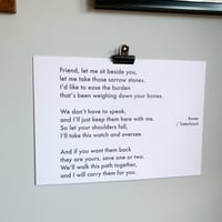 Bones - A3 heavyweight poem print on premium 300gsm white recycled board