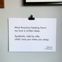 Lifeblood - A3 heavyweight poem print on premium 300gsm white recycled board