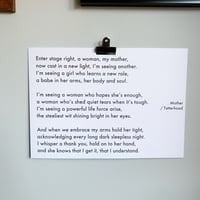 Image 1 of Mother - A3 heavyweight poem print on premium 300gsm white recycled board