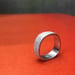 Image of platinum finger shaped ring 7mm x 1.5mm in deep freeze texture 