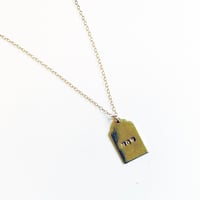 Image 2 of PERSONALIZED BRASS HANG TAG PENDANT NECKLACE