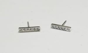 Image of bar studs with white sapphires