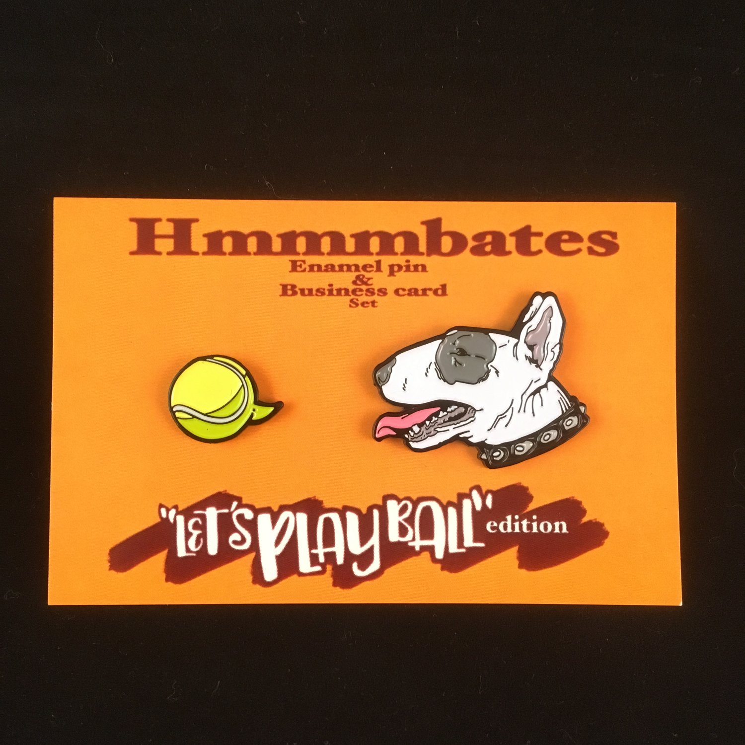 Image of Hmmmbates 'let's play ball' edition enamel pin set