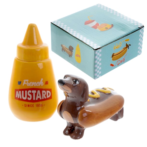 Image of Sausage Dog / Mustard Salt and Pepper 