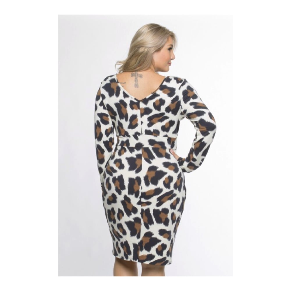 Image of Curvy Leopard Wrap Dress