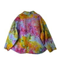 Image 6 of 1X PLUS 100% Cotton Oversized Chore Coat in Euphoria Watercolor Ice Dye