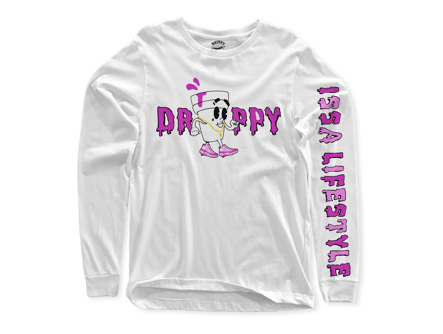 Image of White Drippy 2.0 Long sleeve