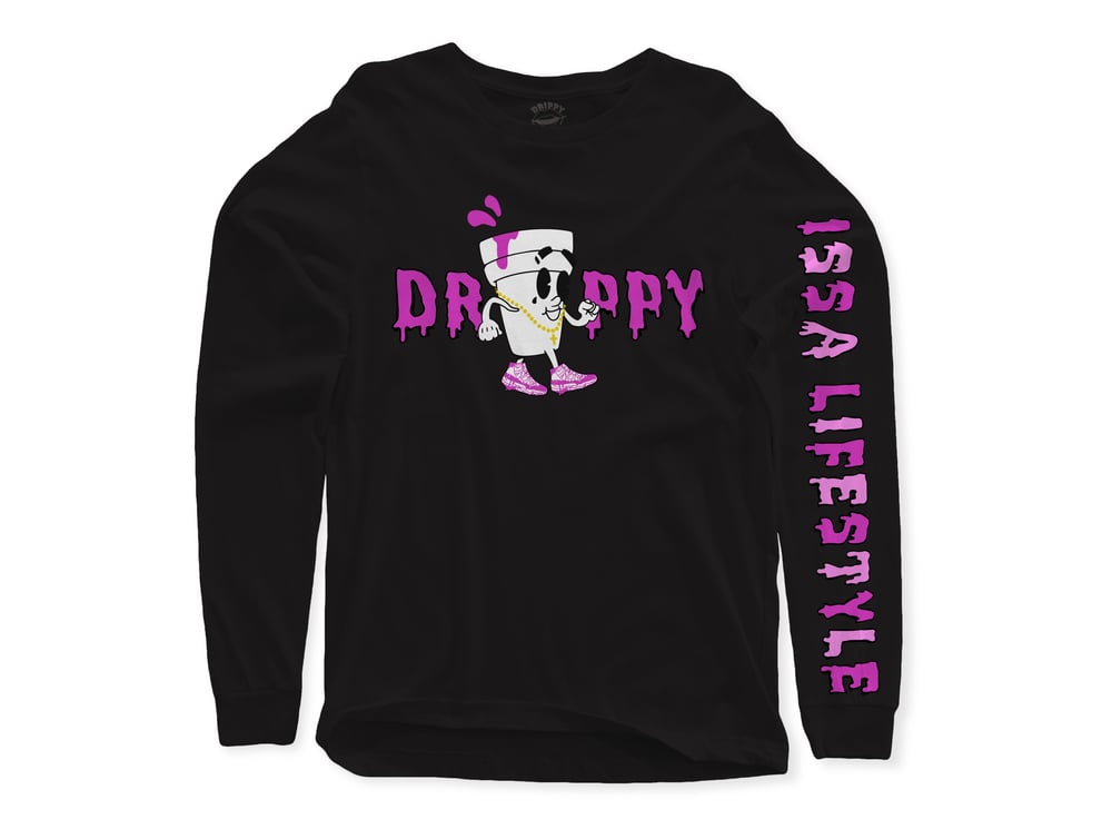 Image of Black Drippy 2.0 long sleeve