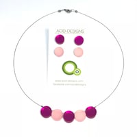 Image 2 of Náhrdelník Circle Fuksiová-Starorůžová