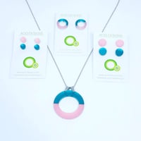 Náhrdelník DoubleCircle tyrkysová -starorůžová