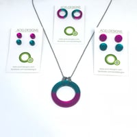 Náhrdelník DoubleCircle tyrkysová- fuksiová 