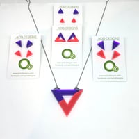 Náhrdelník Acamar fialová - fluorescentní oranžová 