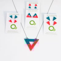 Image 1 of Náhrdelník Acamar tyrkysová - fluorescentní oranžová 