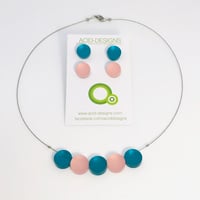 Image 1 of Náhrdelník Circle tyrkysová - starorůžová a kombinace setů