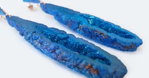 Image of NOCTURNE :: Geode Drop Earrings // Cobalt