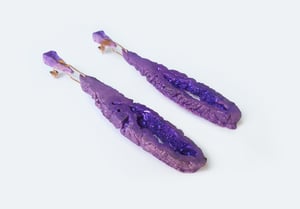 Image of NOCTURNE :: Geode Drop Earrings // Ultra Lilac