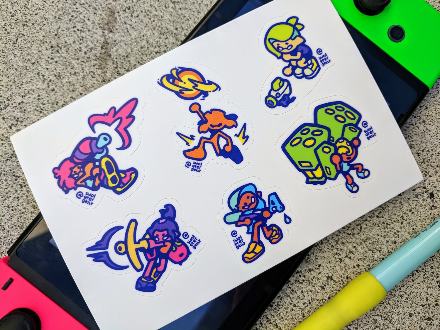 Image of 4 x 6 Splatoon 2 Sticker Sheet