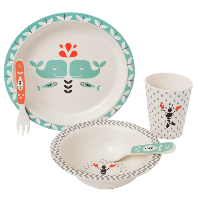 Fresk Bamboo Mealtime Set - Whales