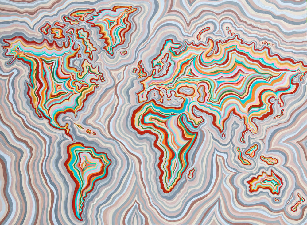 Image of World Map Print
