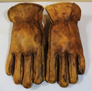 Image of Vintage look Waxed Leather gloves