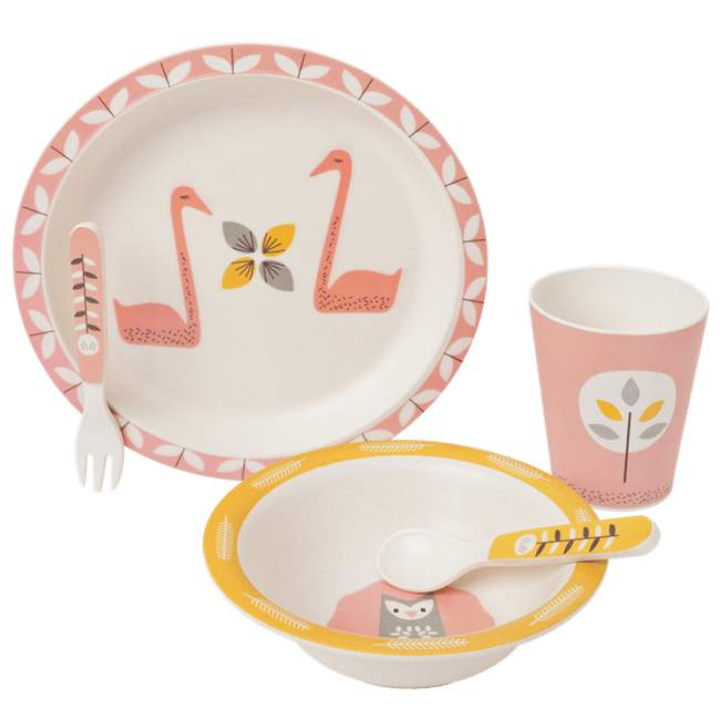 Fresk Bamboo Mealtime Set - Swan