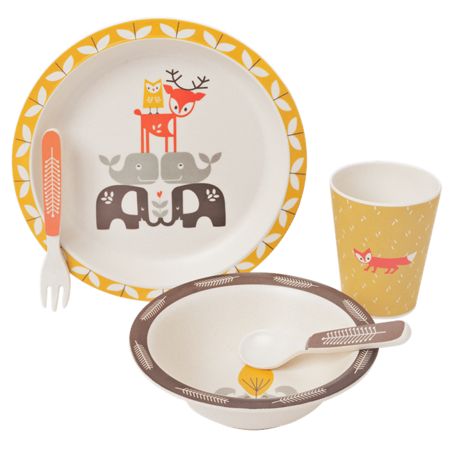 Fresk Bamboo Mealtime Set - Forest Friends