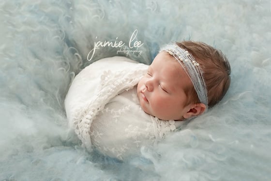 Image of Light blue mohair headband