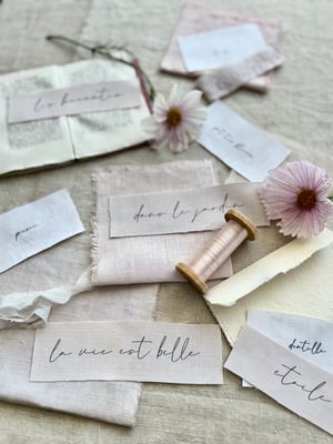 Image of Linen labels in beautiful French script