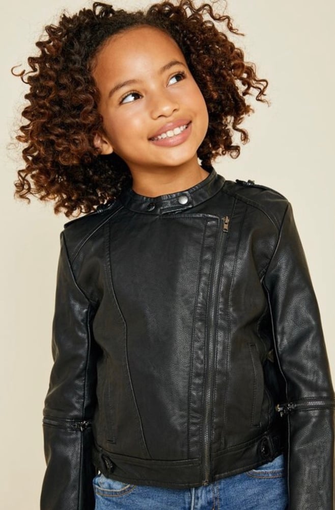 Image of BLACK CROPPED MOTO JACKET 