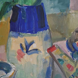 Image of Mid-century, Still Life, 'Tea and Tulips.'