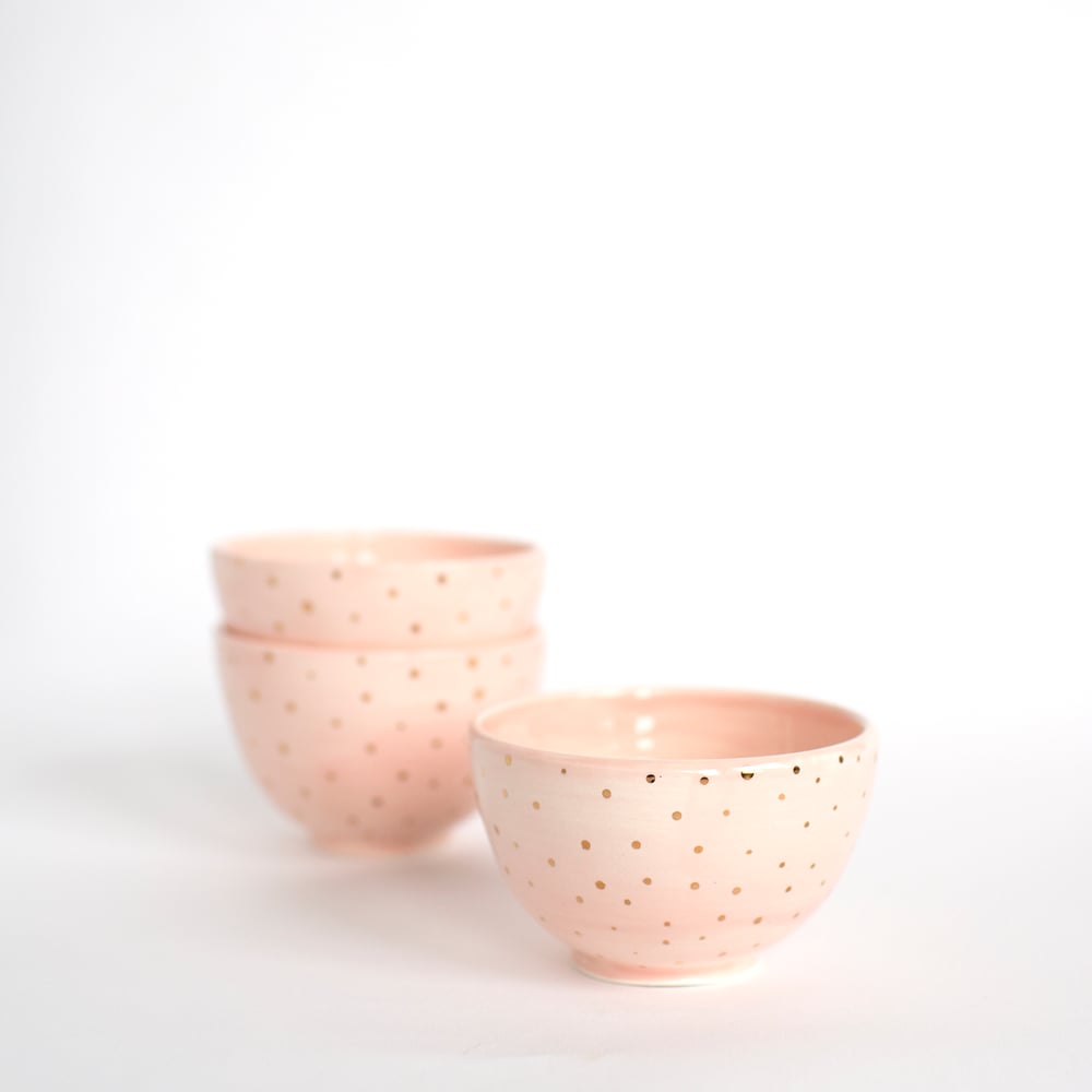 Image of Cherry Snack Bowl with Gold Lustre