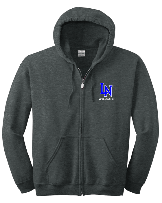Image of Full Zip Hoodie Embroidered with LN WILDCATS