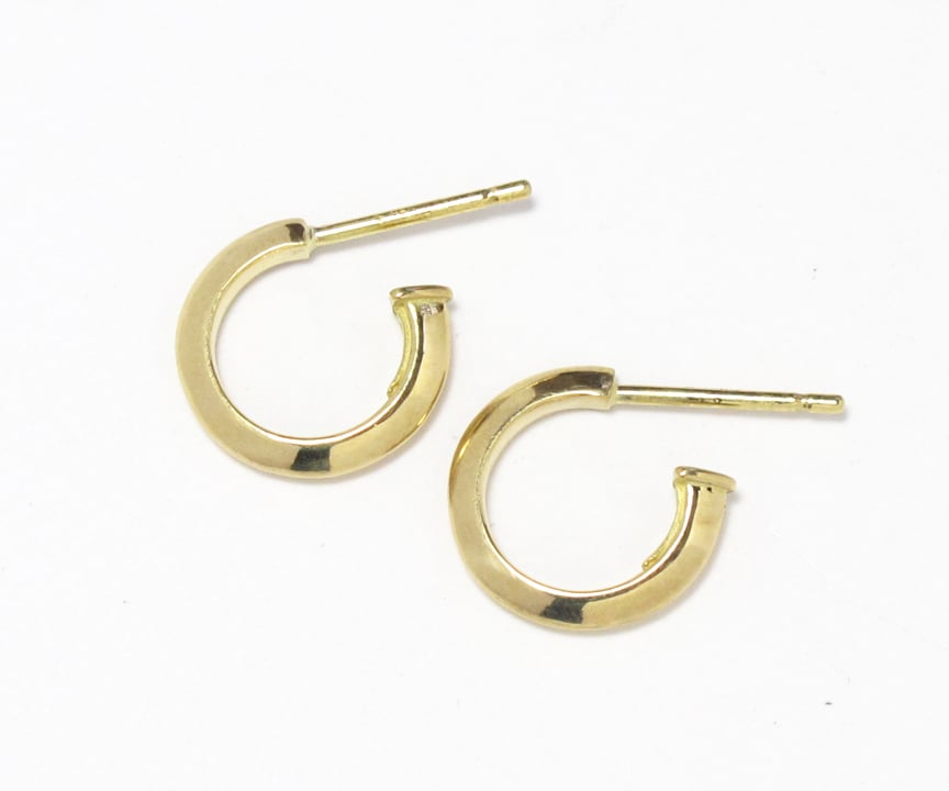 gold post hoop earrings