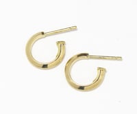 Image 1 of Triangle Wire Hoops Small 18k Gold Post