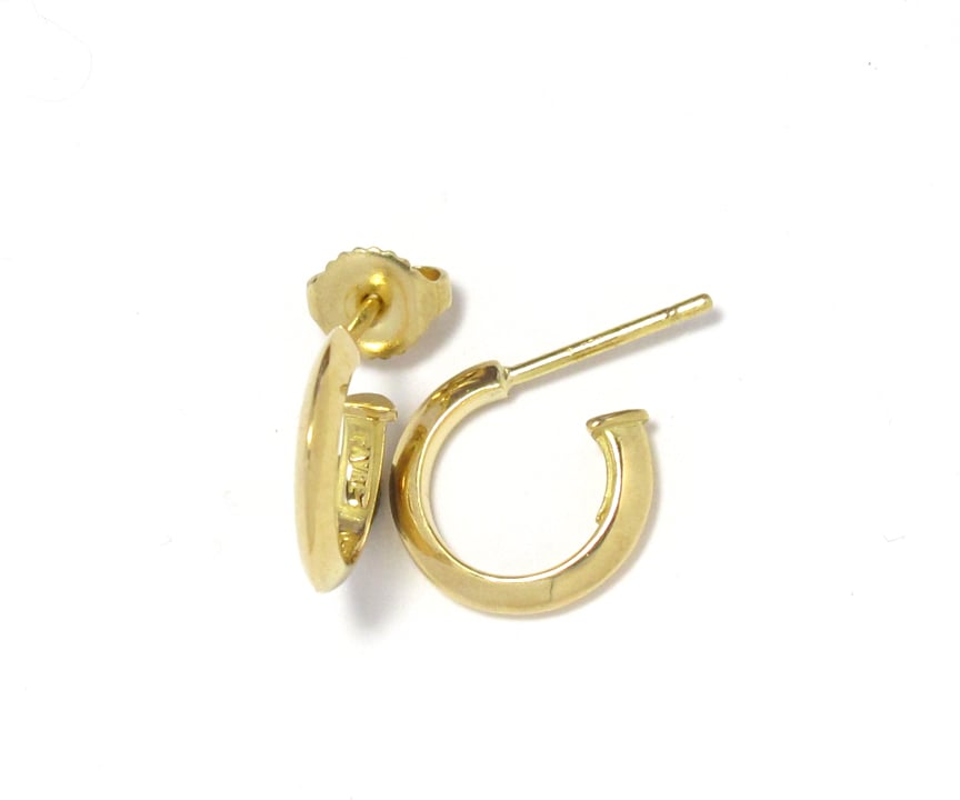 Image of Triangle Wire Hoops Small 18k Gold Post