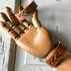 Hand stamped or stitched leather bracelet - narrow